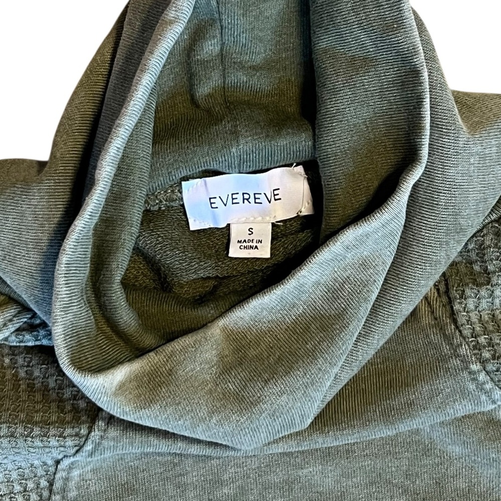 Evereve Women’s Sz S Green Pullover Sweatshirt Casandra Waffle Knit - Picture 5 of 14